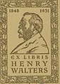 "EX LIBRIS" "HENRY WALTERS" bookplate detail, Anonymous - Binding from Five Poems (Quintet) - Walters W613binding - Top Interior (cropped).jpg